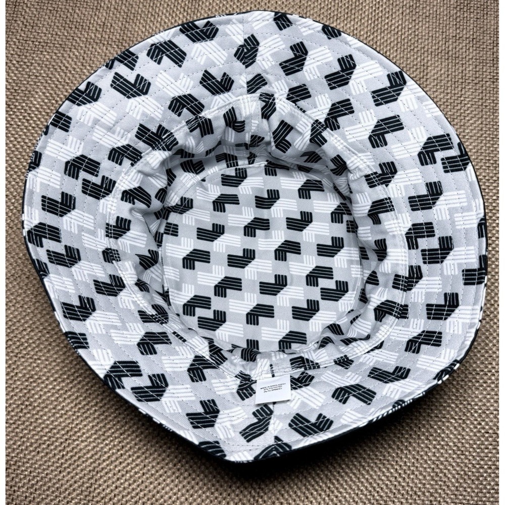 LIV Golf Bucket Hat Black All Over Print Logo Flexfit - Picture 2 of 6